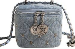 TKOLYDEO Mini-Denim-Umhängetasche für Damen, klein, Vintage, quadratisch, Boho, Cross-Body-Tasche mit Kette und Reißverschluss, blau (1), Einheitsgröße von TKOLYDEO