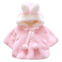 TMEOG Baby Kleinkind Mädchen Winterjacke Kinderjacken Fell Warm Winter Coat Mantel Jacke Dicke Warme Babykleidung (6-12 Monate, Rosa) von TMEOG