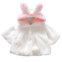 TMEOG Baby Kleinkind Mädchen Winterjacke Kinderjacken Fell Warm Winter Coat Mantel Jacke Dicke Warme Babykleidung (6-12 Monate, Weiß) von TMEOG