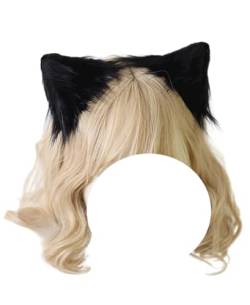 Katze Fuchs Ohr Paar Clip Tier Ohr Entenschnabel Clip Plüsch Haarschmuck Lolita Haarspangen für Frauen (Schwarz) von TO KU TOO YUO