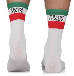 TODO Fahrradsocken Herren und Damen. Atmungsaktive Rennrad Socken. Team Italy Fahrrad Socken, Radsocken Herren (Italy Flag Socken 43-46) von TODO