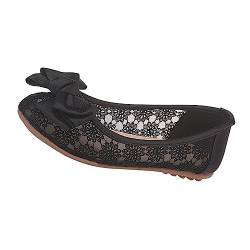 TOGEVAL 1 Paar Flache Schuhe schnüren Frau Schuhe Frau Freizeitschuhe atmungsaktive Flache Loafer Spitzensandalen Damenschuhe Sommerschuhe Flache Freizeitschuhe lässige Loafer Netz Black von TOGEVAL