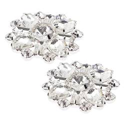 TOGEVAL 1 Paar Schnallen für Hochzeitsschuhe Schuhclips für die Braut Hochzeitsdekoration schuhbroschen shoe charms Schuhschnallen aus Kristall Glänzender Schuhclip mit Strasssteinen Glas von TOGEVAL