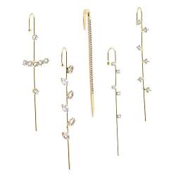 TOGEVAL 5St durchbohrte Ohrstecker aus Zirkonia exquisite Ohrstecker Umriss Ohrhaken Ohrclips ohrringe kolczyki damskie Ohrhänger-Dekore Ohrschmuck für Frauen Imitationsperlen Golden von TOGEVAL