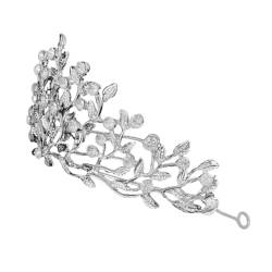 TOGEVAL Krone Braut Kopfschmuck Braut-tiara Haarschmuck Für Die Hochzeit Hochzeitskopfschmuck Für Die Braut Eleganter Brautkopfschmuck Strass-tiara Tiaras Mädchen Zink Stirnband von TOGEVAL