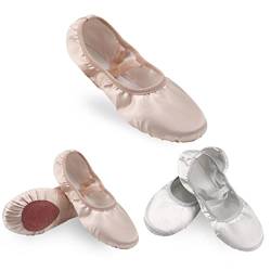 TOGEVAL Satin Ballett Übungsschuhe Für Erwachsene Damen Größe 38 Ballett Slipper Mit Geteilter Sohle Ideal Für Tanz Und Gymnastik Leicht Und Bequem von TOGEVAL