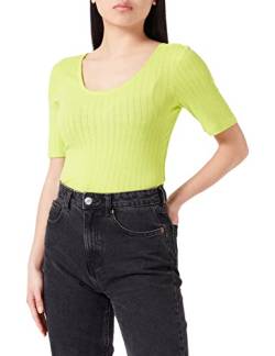 TOM TAILOR Denim Damen 1035388 Basic T-Shirt mit Struktur, 24702-Neon Lime, XXL von TOM TAILOR Denim