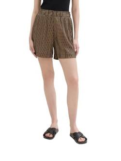 TOM TAILOR Denim Damen Basic Stoff-Shorts, black beige stripe, S von TOM TAILOR Denim