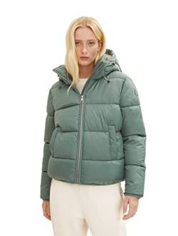 TOM TAILOR Denim Damen Puffer Jacke mit abnehmbarer Kapuze 1034636, 19643 - Green Dust, XXL von TOM TAILOR Denim