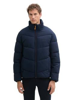 TOM TAILOR Denim Herren 1043794 Relaxed Fit Puffer Winter-Jacke mit Stehkragen, 10668-Sky Captain Blue, M von TOM TAILOR Denim