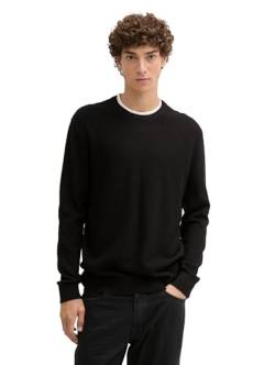 TOM TAILOR Denim Herren 2-in-1 Strickpullover aus Baumwolle, 29999 - Black, S von TOM TAILOR Denim