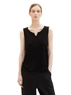 TOM TAILOR Damen 1037430 Top mit Struktur, 14482-Deep Black, XXL von TOM TAILOR