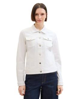 TOM TAILOR Damen Basic Colored Jeansjacke, White, L von TOM TAILOR