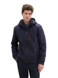 TOM TAILOR Herren 1041315 Softshell Jacke mit Kapuze, 10668-Sky Captain Blue, L von TOM TAILOR