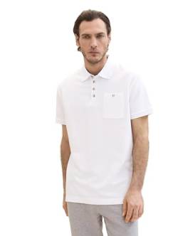 TOM TAILOR Herren Basic Poloshirt mit Struktur, White, XXL von TOM TAILOR