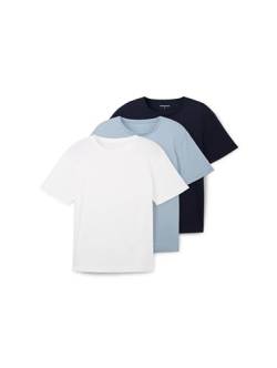 TOM TAILOR Herren Basic T-Shirt aus Baumwolle im Tripple-Pack,20000 - White, L von TOM TAILOR