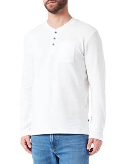 TOM TAILOR Herren Henley Langarmshirt mit Struktur 1034369, 10332 - Off White, XL von TOM TAILOR