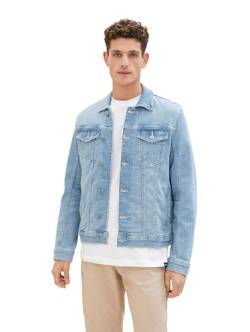 TOM TAILOR Herren Jeansjacke mit Brusttaschen, Super Stone Blue Denim, XS von TOM TAILOR