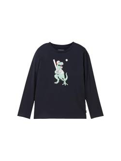 TOM TAILOR Jungen Kinder Langarmshirt mit Print,10668 - Sky Captain Blue, 104/110 von TOM TAILOR