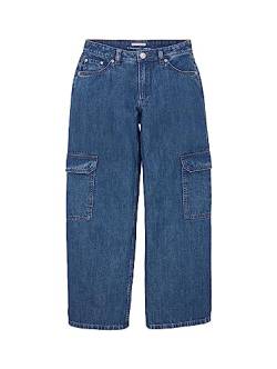 TOM TAILOR Mädchen 1038013 Wide Leg Fit Cargo Jeans, 10119-Used Mid Stone Blue Denim, 164 von TOM TAILOR