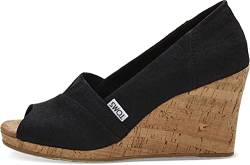 TOMS Damen Classic Wedge Sandalen mit Keilabsatz, Black, 36.5 EU von TOMS