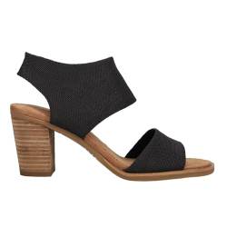 TOMS Damen Majorca Cutout Sandale mit Absatz, Schwarz meliert gewebt, 42.5 EU von TOMS