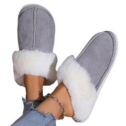 TOOPST Flip-Flops Herbst- Und Winter-baumwollschuhe Der Frauen Mit Samt-slip-home-baumwollschuhen Mit Samt-rutschhausstätten-grau-40-41 von TOOPST