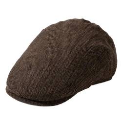 TOP-EX Schiebermütze Wollmischung Flatcap Herren Newsboy Schirmmütze Baskenmütze Cap Vintage Cap Barrett Ivy Gatsby Cap Tweed Beret Peaked Cap für Golf Driver Braun L von TOP-EX