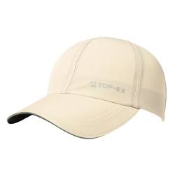 TOP-EX wasserdichte Baseball Cap Herren Running Cap Sommer Kappe Sonnenhut Basecap Großer Kopf Sports Golf Cap 65 Tennis Laufkappe UV-Schutz Beige M/L von TOP-EX