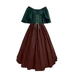 TOPJIAO Renaissance Kleid Damen,Mittelalterliche Kleid Halloween Karneval Kostüm Gothic Kleid Damen Abendkleider Mittelalter Kostüm Mittelalter Kleidung Damen Elegantes Partykleid von TOPJIAO