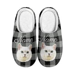 TORYEM Personalisierte Hausschuhe Für Hund Katze Foto und Text Geschenk Für Haustierbesitzer (Haustier style-3, Erwachsene, Damen, 37, Numerisch, EU Schuhgrößensystem, M) von TORYEM