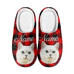 TORYEM Personalisierte Hausschuhe Für Hund Katze Foto und Text Geschenk Für Haustierbesitzer (Haustier style-6, Erwachsene, Damen, 37, Numerisch, EU Schuhgrößensystem, M) von TORYEM