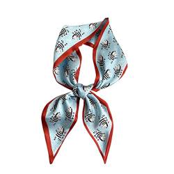 Stirnband 2P Damen Stirnband Süße Tasche Handgelenk Enger Schal Seidensatin Druck Schal Sommer Gestreiftes Bandana(Color:Lo-64) von TQVLNMCR