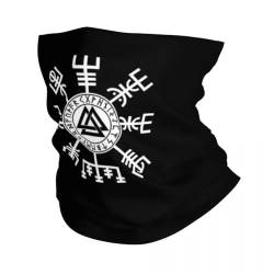 TQWSVUM Viking Vegvisir 3D Gedrucktes Bandana - Nordische Mythologie Grafik Halsmanschette Stretch Gesichtsabdeckung - Multi Kopfbedeckung Atmungsaktiv Angeln Wandern Laufen Radfahren Für Männer von TQWSVUM