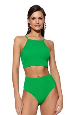 TRENDYOL Damen Bikinioberteil, Normale Passform, gestrickt Bademode, lichtgrün, 44 DE von TRENDYOL