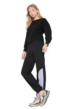 TRENDYOL Damen Trendyol Herren Mittlerer Bund Standard Jogginghose Sweatpants, Schwarz, L EU von TRENDYOL