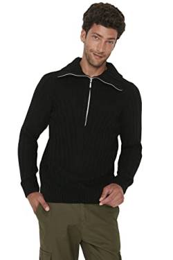 TRENDYOL Herren Rollkragenpullover, Einfarbig Sweatshirt, Schwarz, L von TRENDYOL