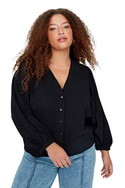 Trendyol Damen Gerade Lange Ärmel Regulär Plus-Size-Shirt von TRENDYOL