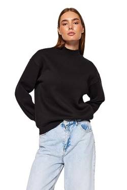 Trendyol Damen Twoaw20sw0584 Sweatshirt, Schwarz, Medium von TRENDYOL