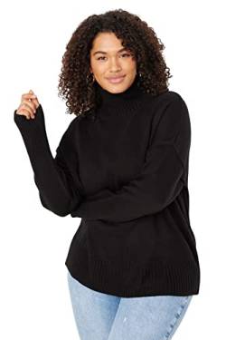 Trendyol Women's Damen Gerade Lange Ärmel Entspannt Plus Size Sweater, Black, 3XL Größen von TRENDYOL