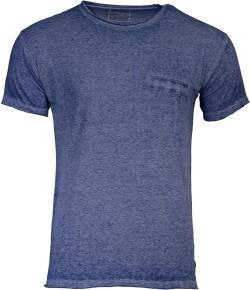 Rundhals T-Shirt, Blau L von TREVOR'S