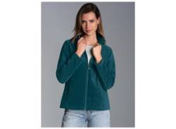 Fleecejacke TRIGEMA "TRIGEMA Taillierte Fleecejacke" Gr. S, blau (saphir) Damen Jacken von TRIGEMA