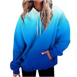 Black Friday Angebote 2024 Hoodie Damen Oversize Kapuzenpullover Farbverlauf Pullover Sweatshirt mit Kapuze Langarm Winter Mode Oberteile Casual Sportshirt Kordelzug Langarmshirt Streetwear Shirt von TRIGLICOLEUM