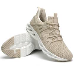 TSIODFO Damen-Sneaker, Laufen, Tennis, athletische Walkingschuhe, Beige Weiß, 39 EU von TSIODFO