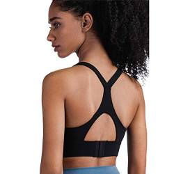 TSWRK Sport BH Push Up: Damen Bustier Gepolstert Damen Sport BH starker Halt Yoga Bra Rücken Jogging Gym Fitness BH Y-Rücken Schwarz L von TSWRK