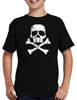 Albator Harlock Pirate T-Shirt Kinder Harlock Daiba 122/128 Schwarz von TShirt-People