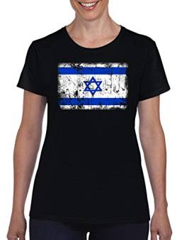 TSP Israel Vintage Flagge Fahne Damen T-Shirt M Schwarz von TShirt-People