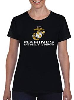 TSP US Marine Corps USMC Damen T-Shirt XL Schwarz von TShirt-People