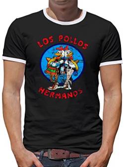 TShirt-People Los Pollos Hermanos Kontrast T-Shirt Herren XXXL Schwarz von TShirt-People