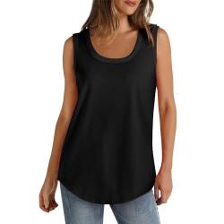 Ärmellose Tanktop Frauen Elegant Lässige Lange Ärmel Für Damen Ärmelloses Oberteil Für Damen Tunika Ohne Ärmel Sommeroberteil Damen Top Breite Träger Damen Tank Top Damen Große Größen Schwarz XXL von TTFDJG